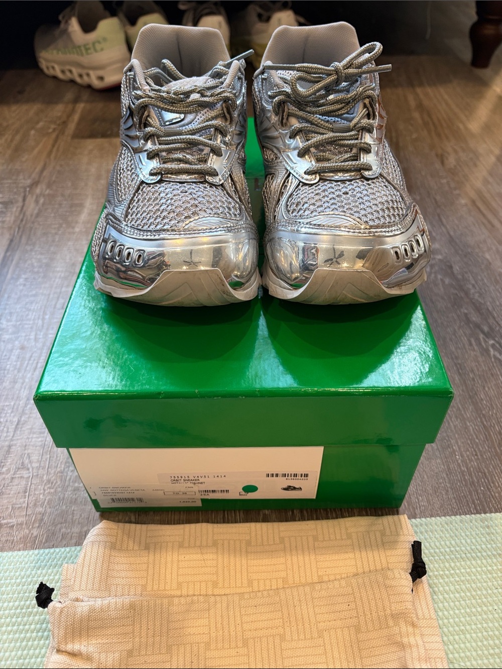 Bottega Veneta Silver Mesh Athletic Sneakers